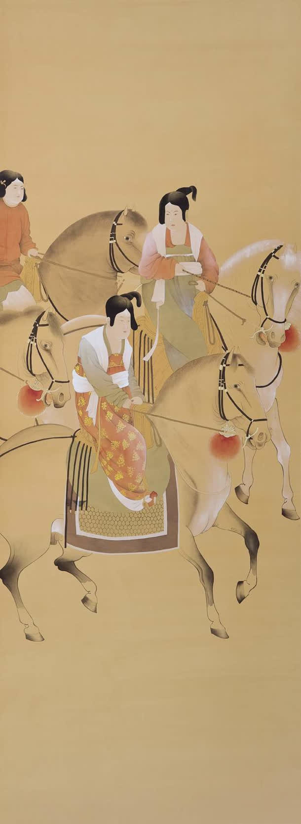 中国风中国画骑马的仕女免抠素材免费下载